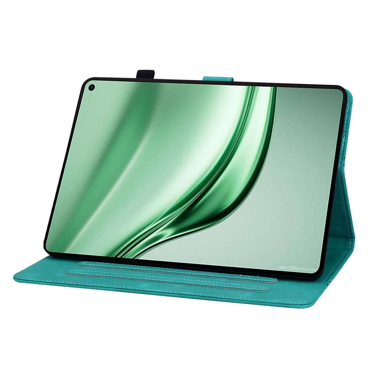 For Huawei MatePad Mini 2025 Lily Embossed Leather Tablet Case(Green)