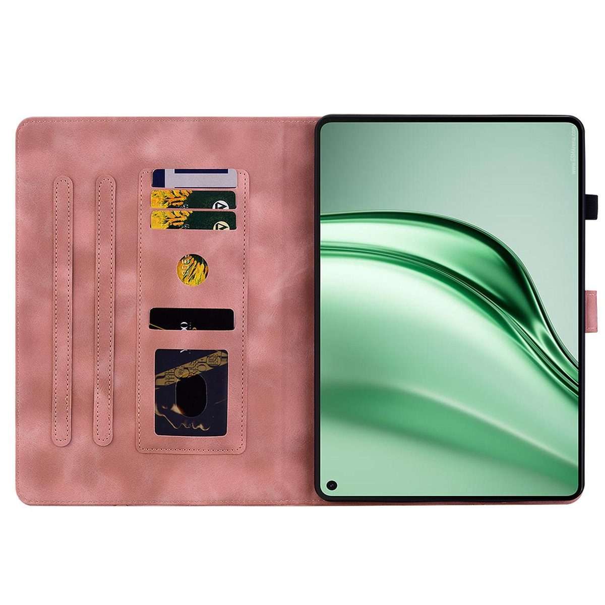 For Huawei MatePad Mini 2025 Lily Embossed Leather Tablet Case(Pink)