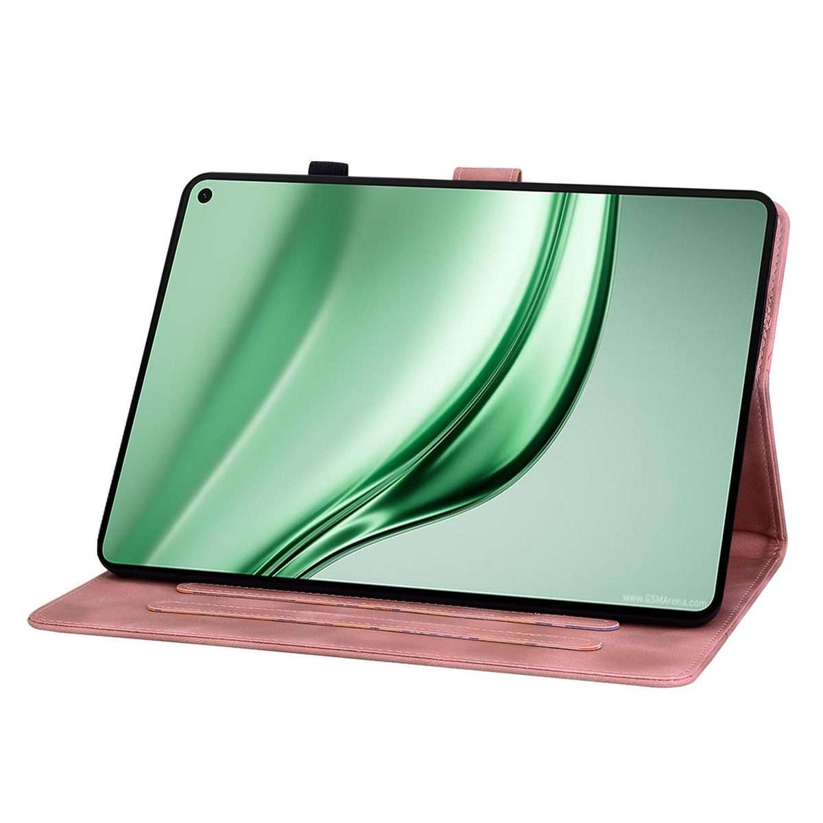 For Huawei MatePad Mini 2025 Lily Embossed Leather Tablet Case(Pink)