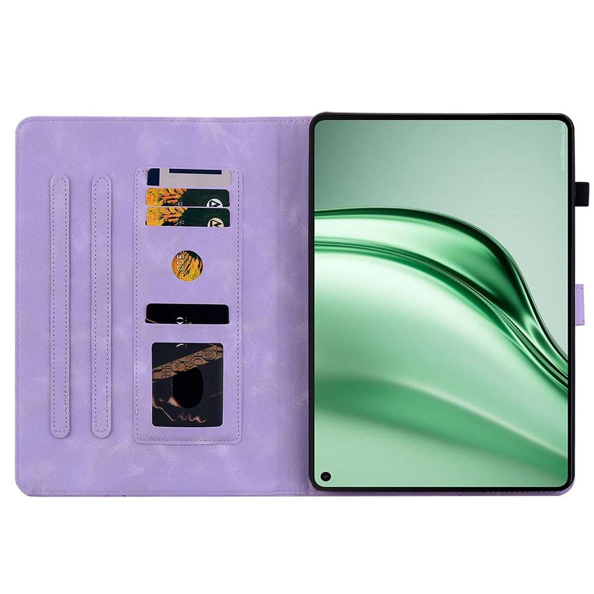For Huawei MatePad Mini 2025 Lily Embossed Leather Tablet Case(Purple)