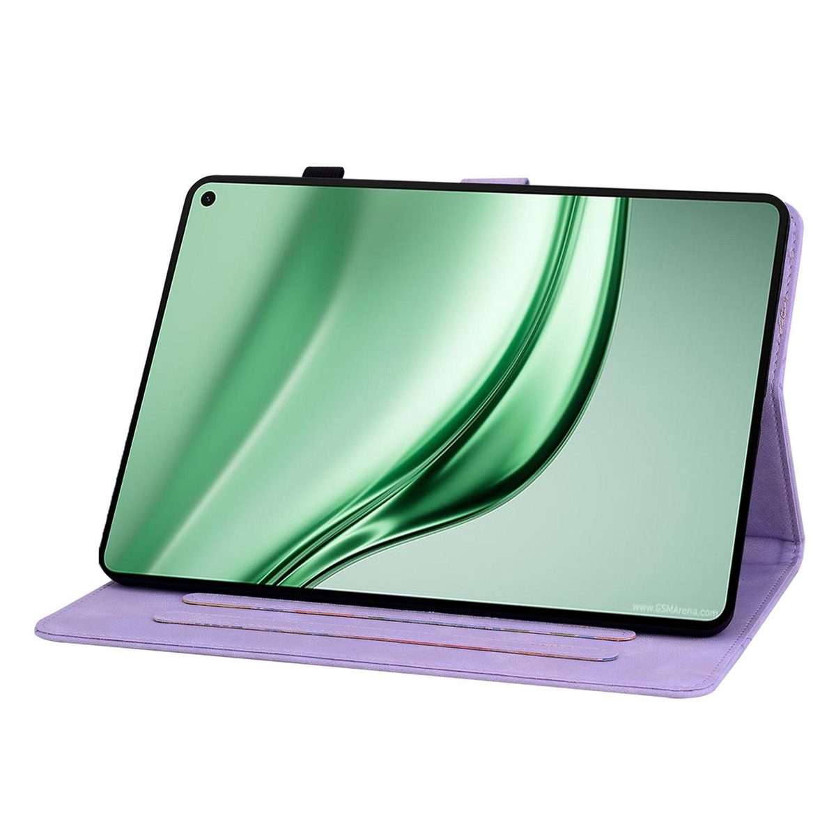 For Huawei MatePad Mini 2025 Lily Embossed Leather Tablet Case(Purple)