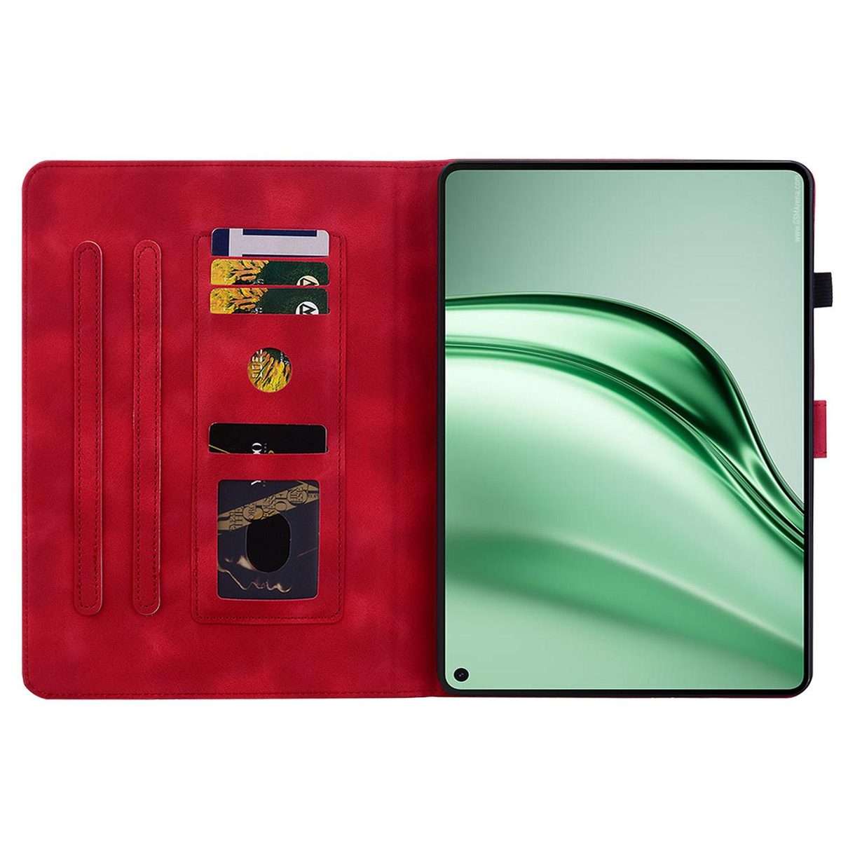 For Huawei MatePad Mini 2025 Lily Embossed Leather Tablet Case(Red)