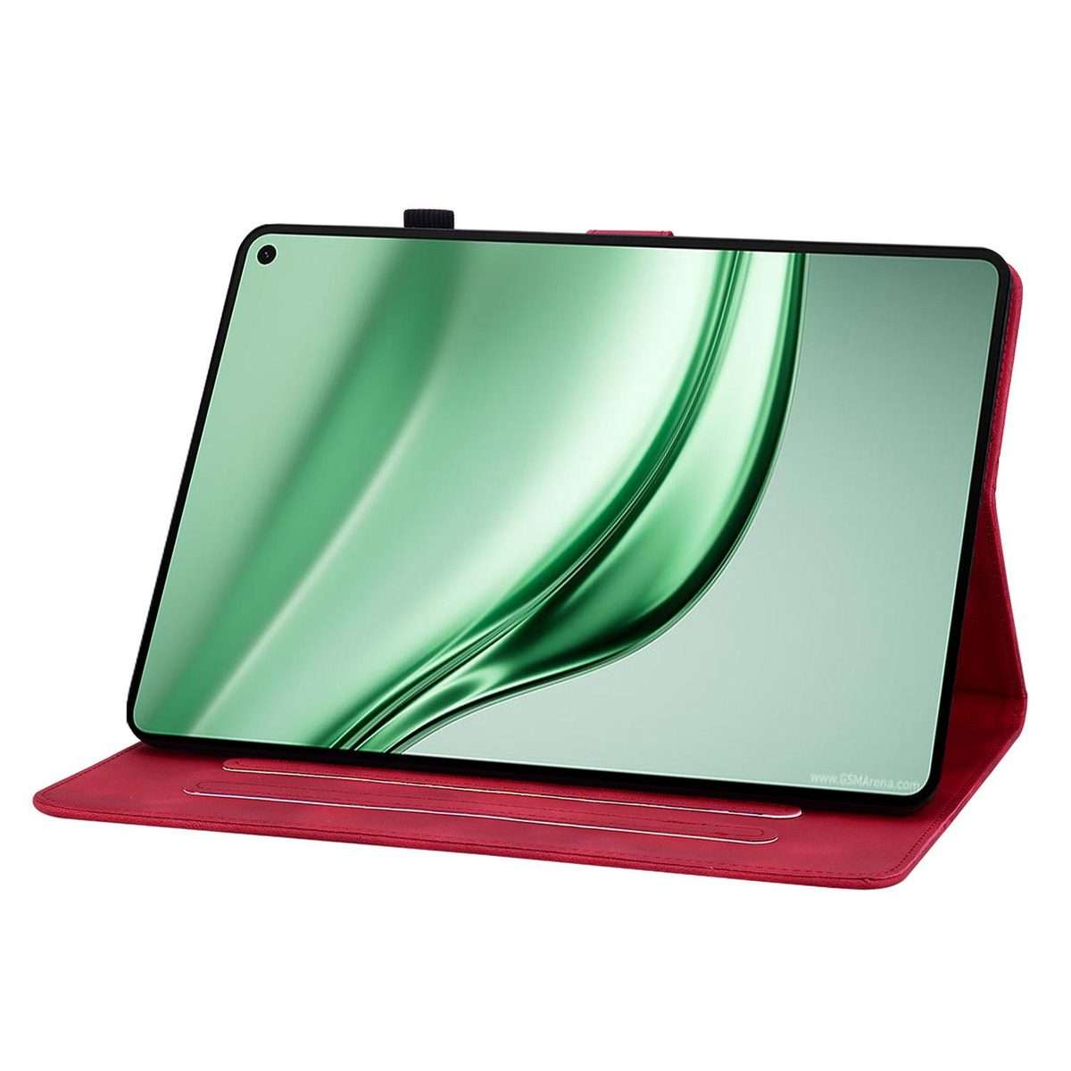 For Huawei MatePad Mini 2025 Lily Embossed Leather Tablet Case(Red)