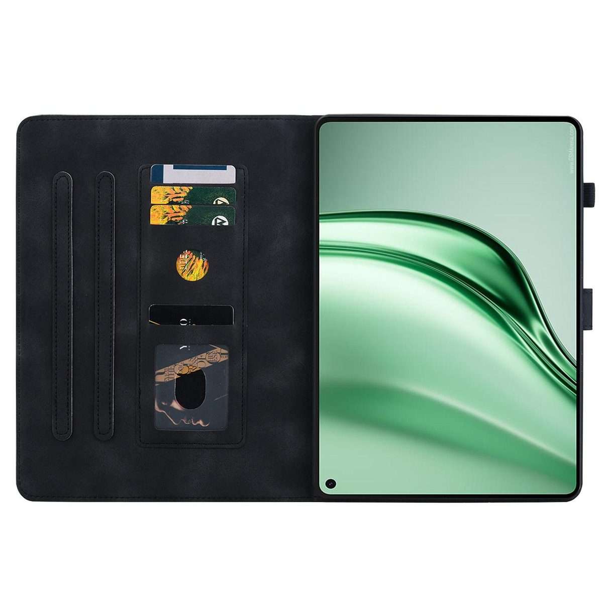 For Huawei MatePad Mini 2025 Lily Embossed Leather Tablet Case(Black)