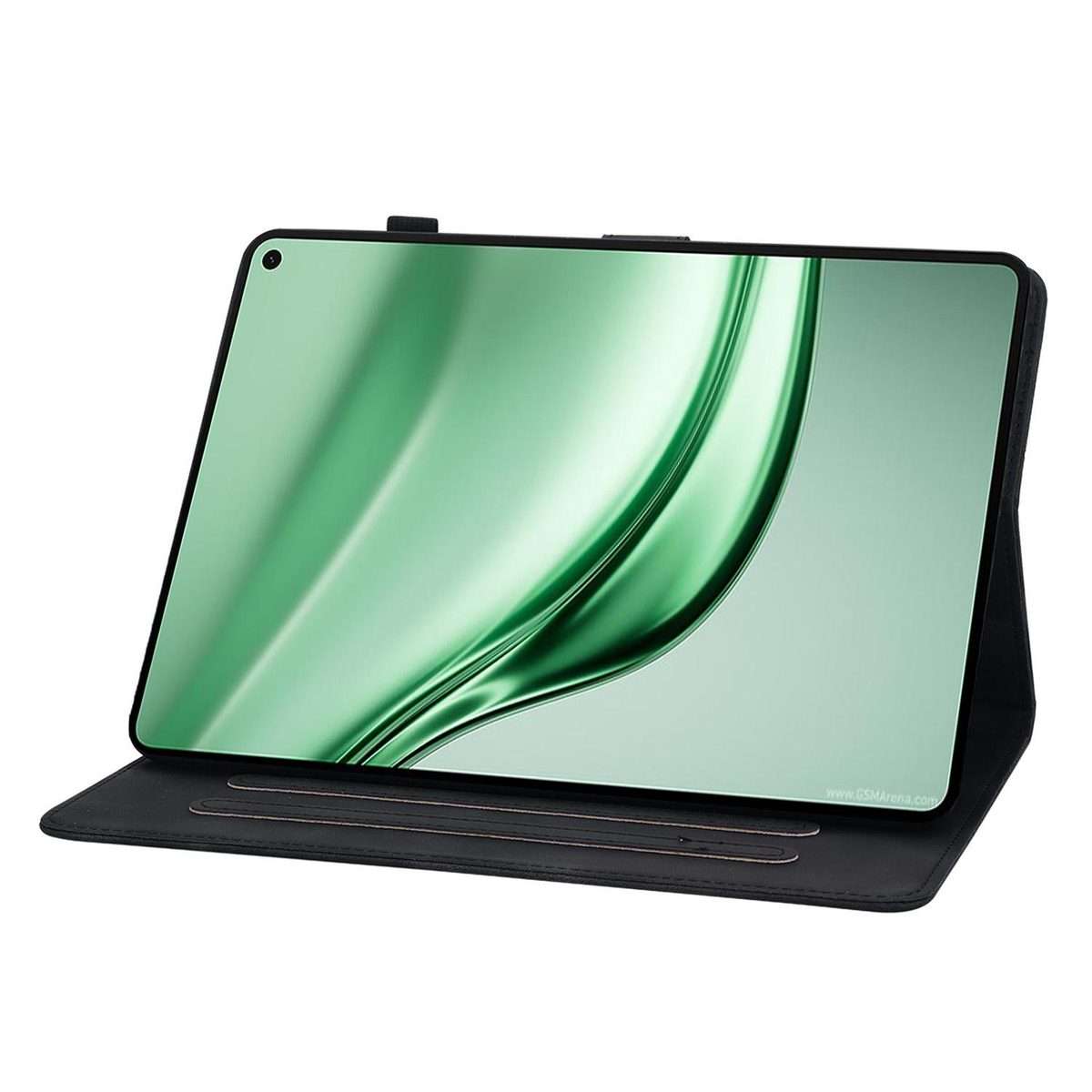 For Huawei MatePad Mini 2025 Lily Embossed Leather Tablet Case(Black)