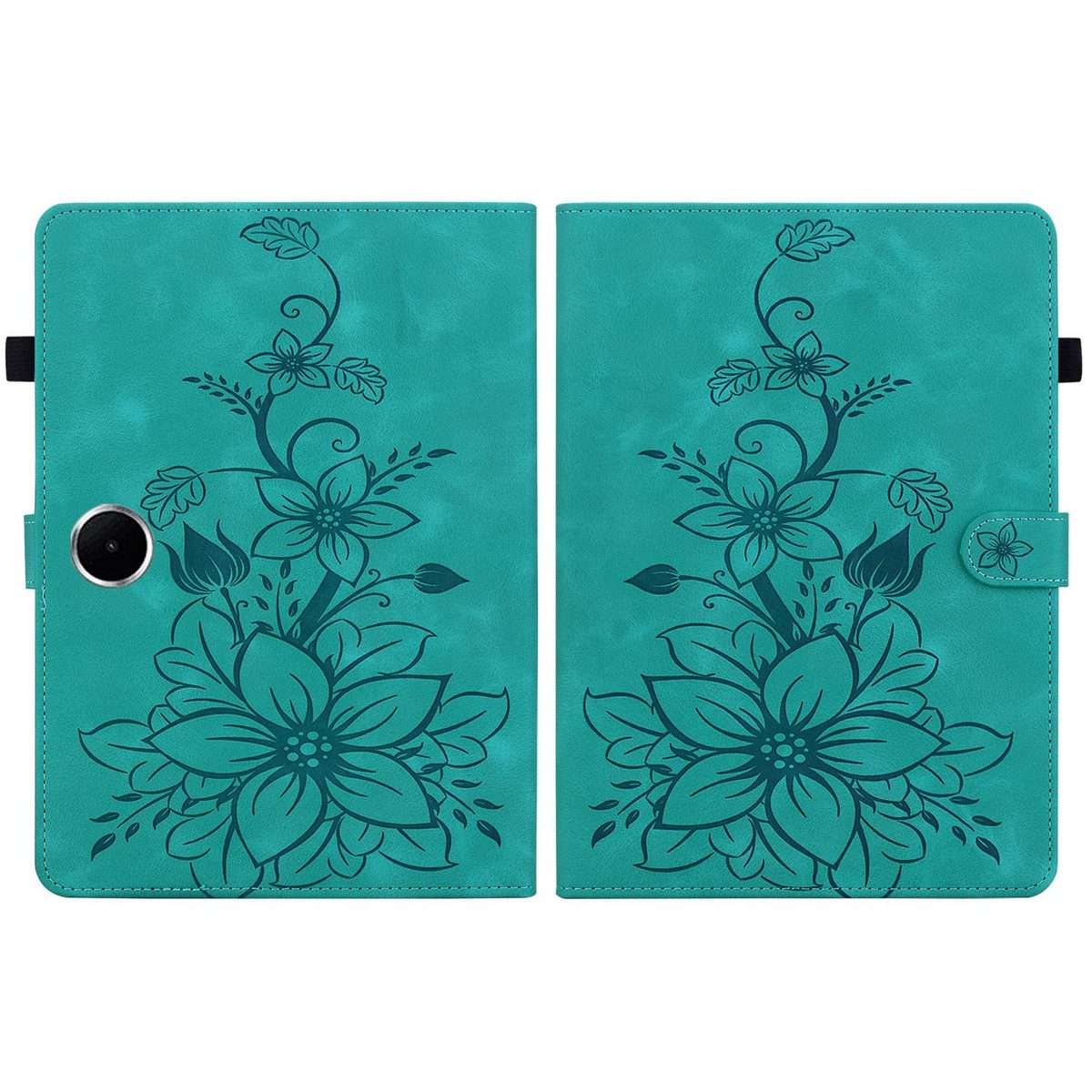 For OPPO Pad SE 11 inch Lily Embossed Leather Tablet Case(Green)
