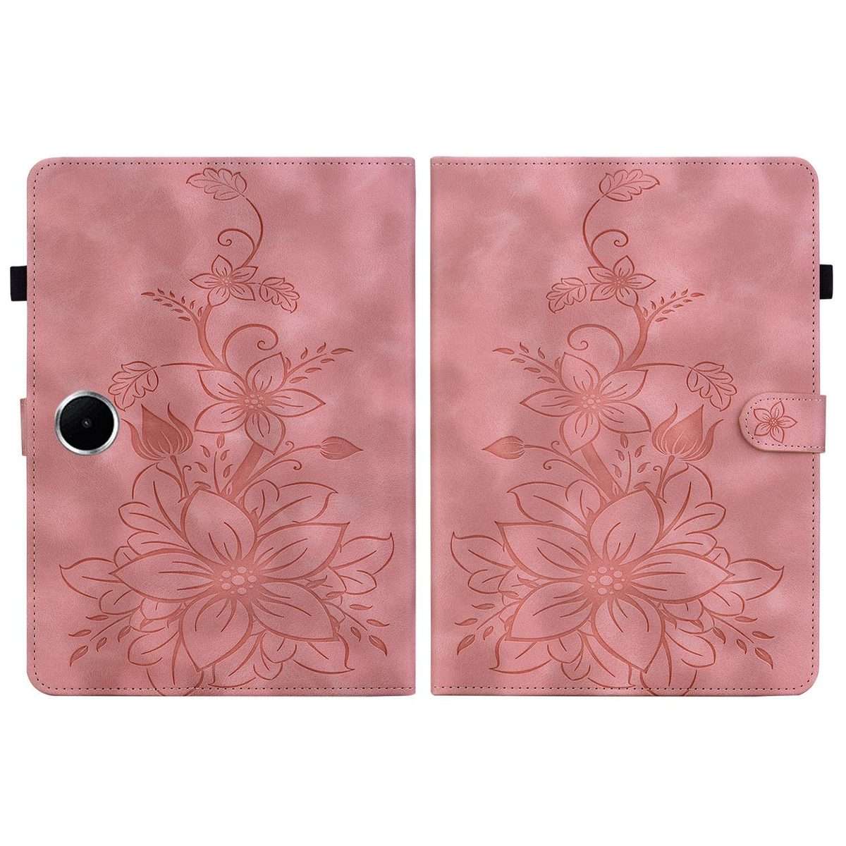 For OPPO Pad SE 11 inch Lily Embossed Leather Tablet Case(Pink)