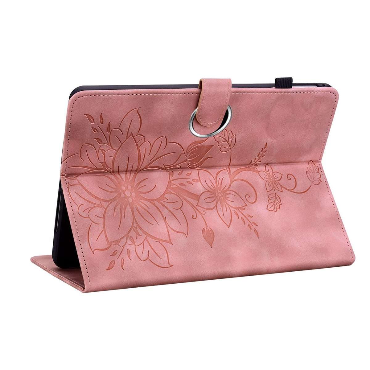 For OPPO Pad SE 11 inch Lily Embossed Leather Tablet Case(Pink)