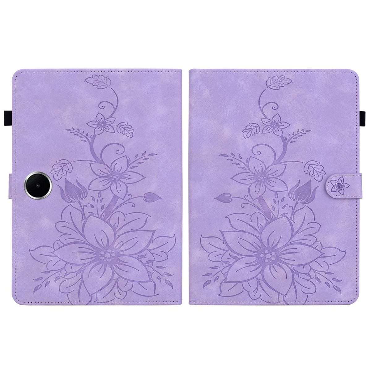 For OPPO Pad SE 11 inch Lily Embossed Leather Tablet Case(Purple)