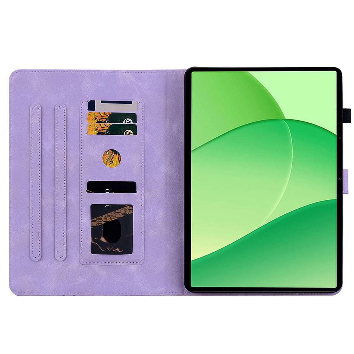 For OPPO Pad SE 11 inch Lily Embossed Leather Tablet Case(Purple)