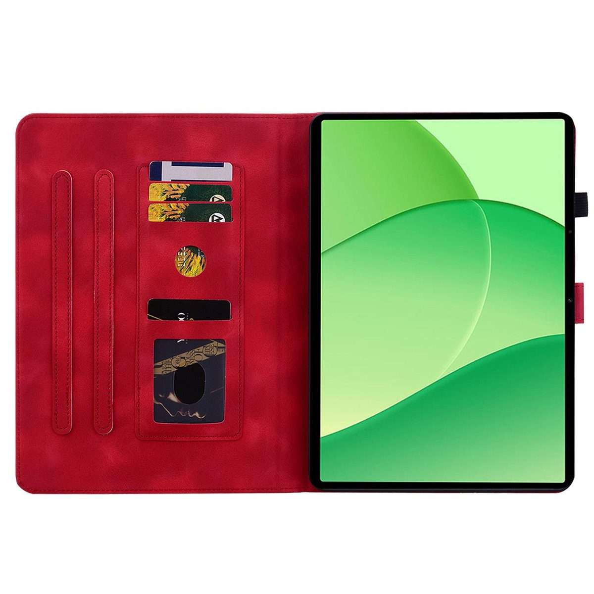 For OPPO Pad SE 11 inch Lily Embossed Leather Tablet Case(Red)
