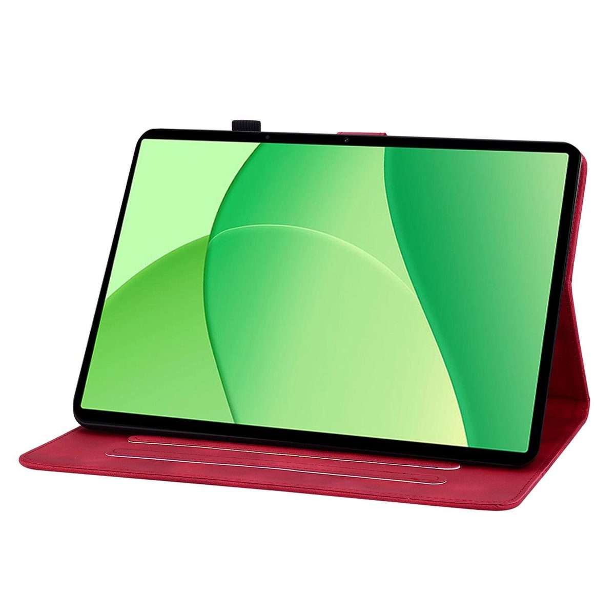 For OPPO Pad SE 11 inch Lily Embossed Leather Tablet Case(Red)