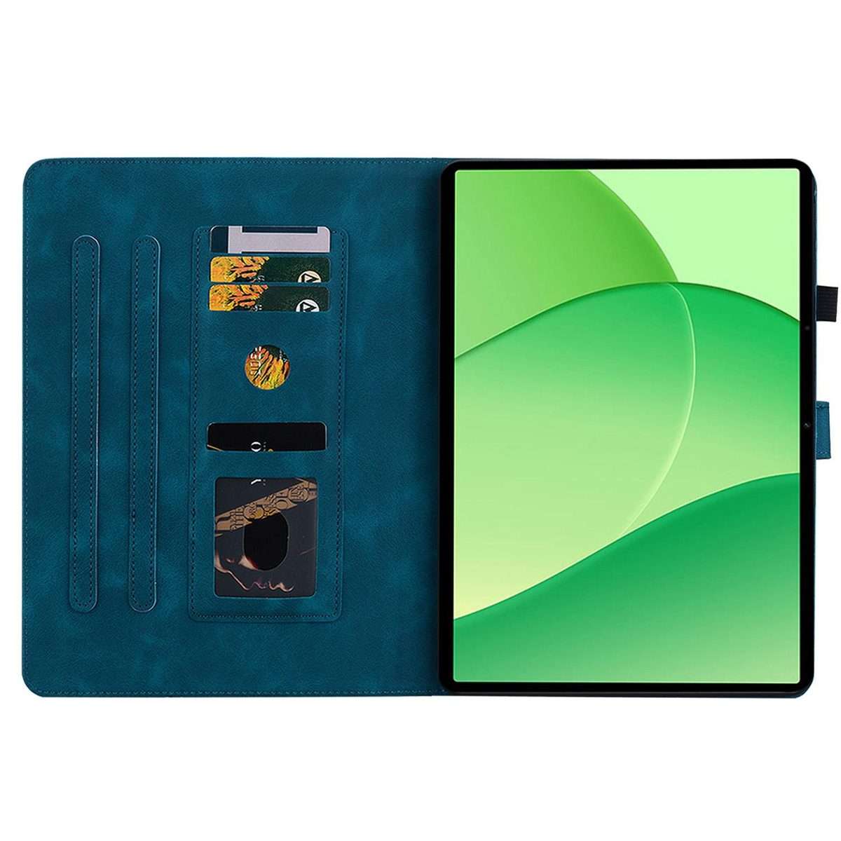 For OPPO Pad SE 11 inch Lily Embossed Leather Tablet Case(Dark Blue)
