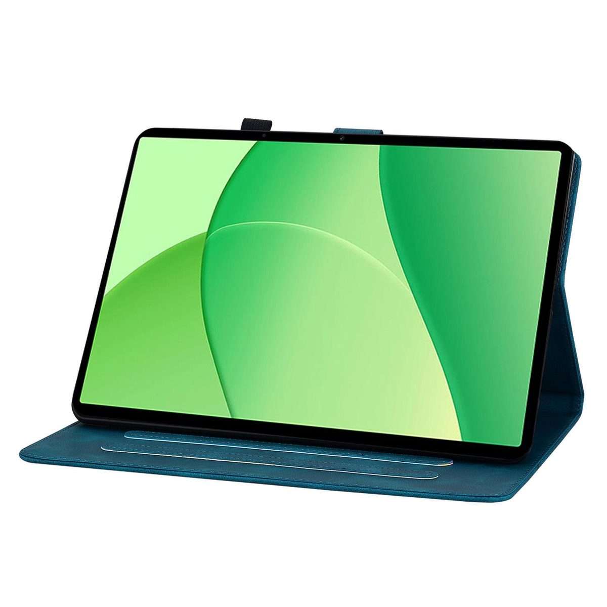 For OPPO Pad SE 11 inch Lily Embossed Leather Tablet Case(Dark Blue)