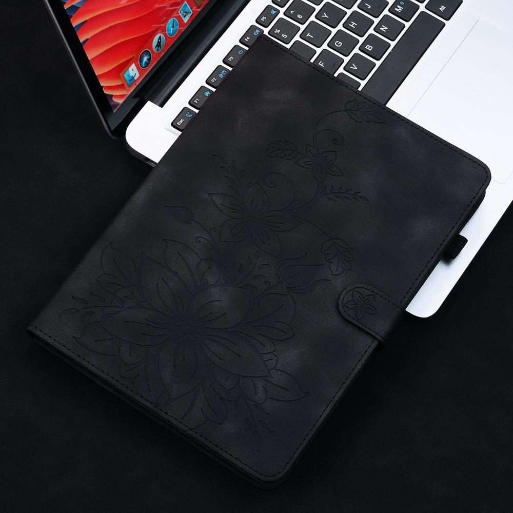 For OPPO Pad SE 11 inch Lily Embossed Leather Tablet Case(Black)