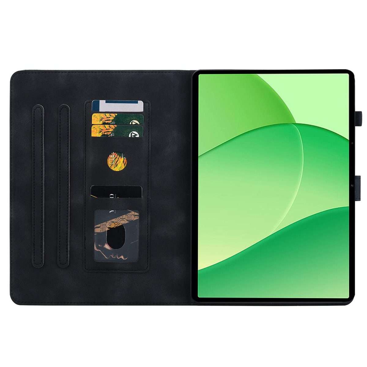 For OPPO Pad SE 11 inch Lily Embossed Leather Tablet Case(Black)