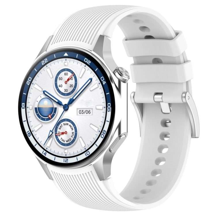For OPPO Watch X2 Vertical Texture Silicone Watch Band(White)