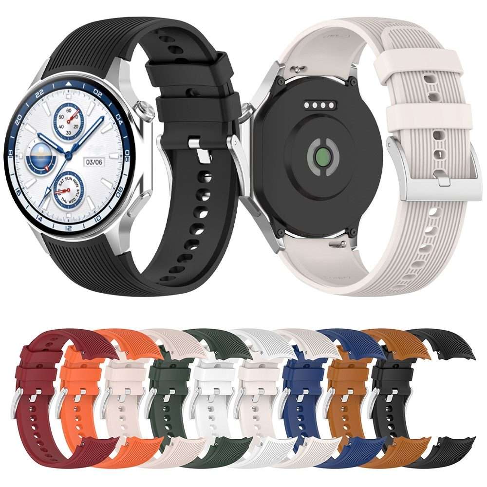 For OPPO Watch X2 Vertical Texture Silicone Watch Band(White)