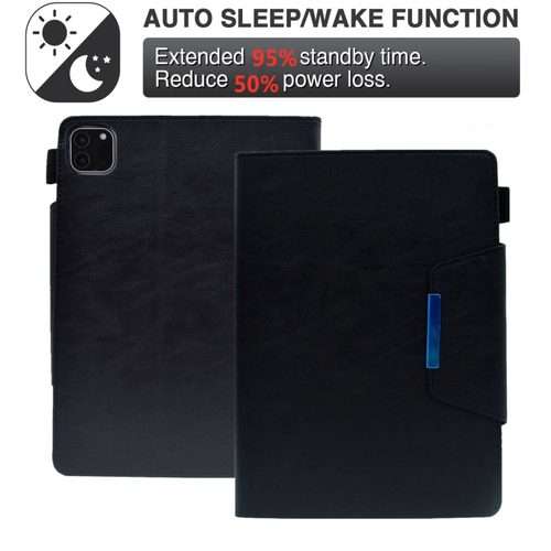 For iPad Pro 11 2025 / 2024 Suede Cross Texture Magnetic Clasp Leather Smart Tablet Case(Black)