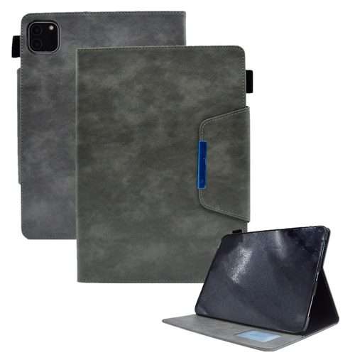 For iPad Pro 11 2025 / 2024 Suede Cross Texture Magnetic Clasp Leather Smart Tablet Case(Grey)