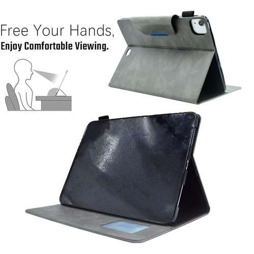 For iPad Pro 11 2025 / 2024 Suede Cross Texture Magnetic Clasp Leather Smart Tablet Case(Grey)