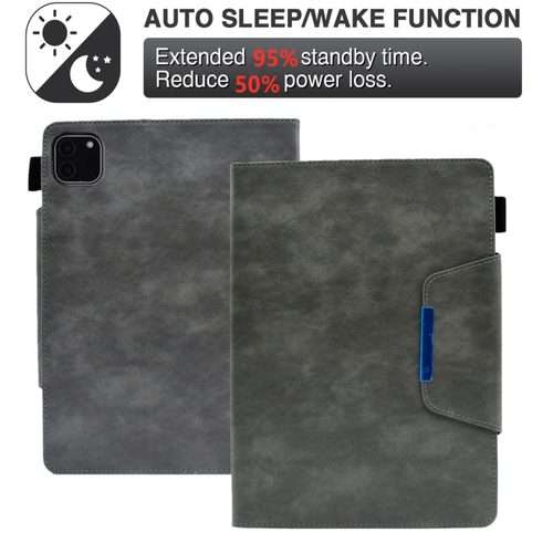 For iPad Pro 11 2025 / 2024 Suede Cross Texture Magnetic Clasp Leather Smart Tablet Case(Grey)