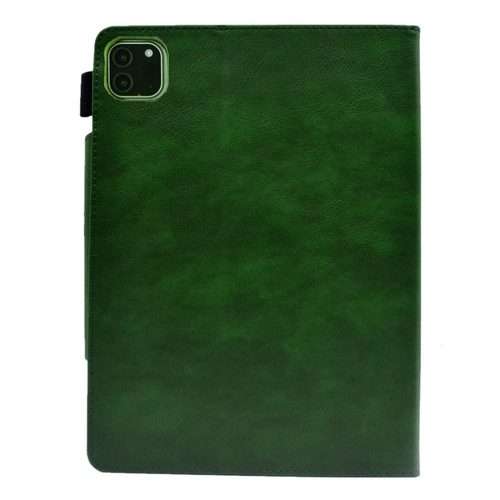 For iPad Pro 11 2025 / 2024 Suede Cross Texture Magnetic Clasp Leather Smart Tablet Case(Green)
