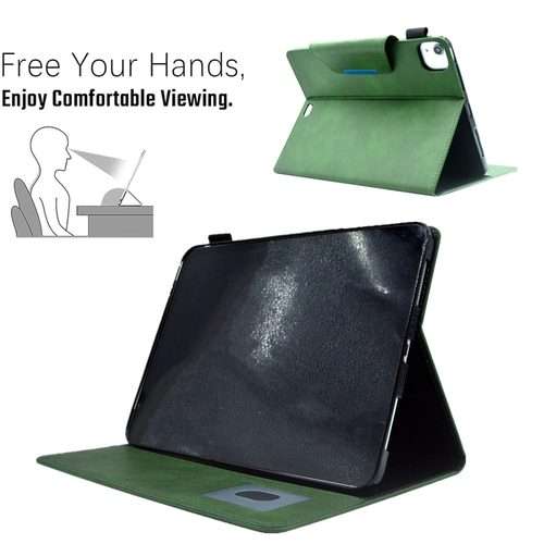 For iPad Pro 11 2025 / 2024 Suede Cross Texture Magnetic Clasp Leather Smart Tablet Case(Green)