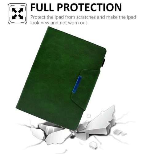 For iPad Pro 11 2025 / 2024 Suede Cross Texture Magnetic Clasp Leather Smart Tablet Case(Green)