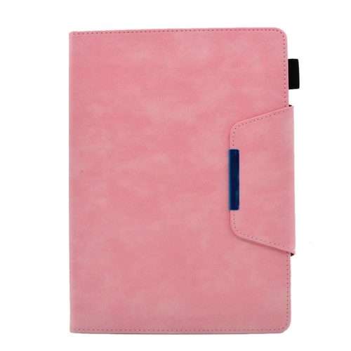 For iPad Pro 11 2025 / 2024 Suede Cross Texture Magnetic Clasp Leather Smart Tablet Case(Pink)