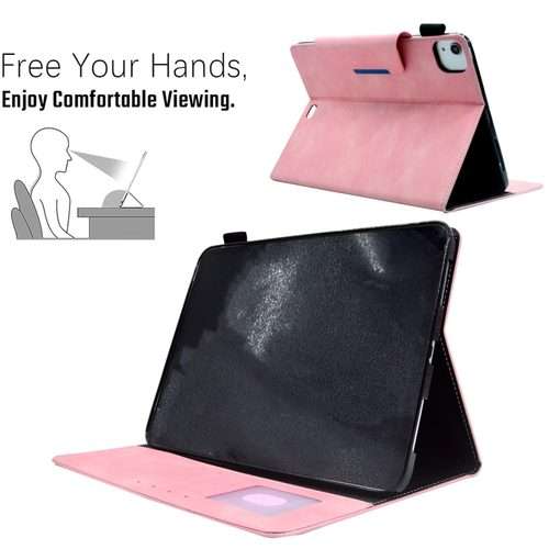 For iPad Pro 11 2025 / 2024 Suede Cross Texture Magnetic Clasp Leather Smart Tablet Case(Pink)