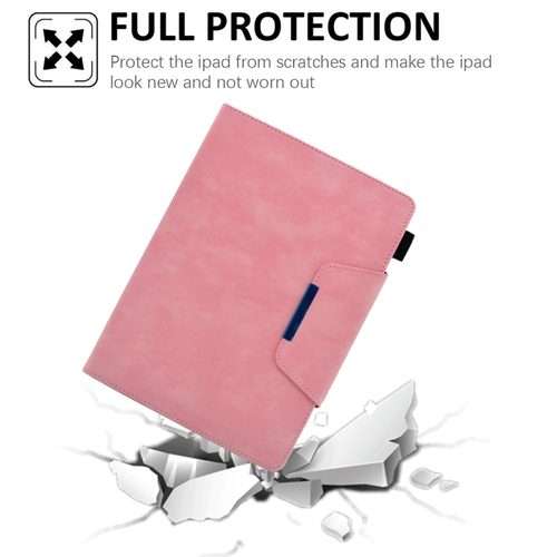 For iPad Pro 11 2025 / 2024 Suede Cross Texture Magnetic Clasp Leather Smart Tablet Case(Pink)