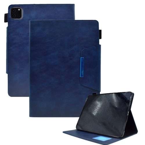 For iPad Pro 11 2025 / 2024 Suede Cross Texture Magnetic Clasp Leather Smart Tablet Case(Blue)