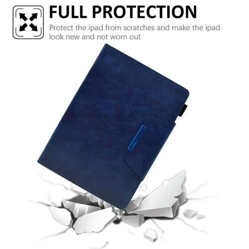 For iPad Pro 11 2025 / 2024 Suede Cross Texture Magnetic Clasp Leather Smart Tablet Case(Blue)