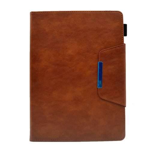 For iPad Pro 11 2025 / 2024 Suede Cross Texture Magnetic Clasp Leather Smart Tablet Case(Brown)