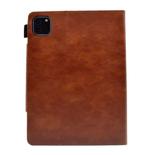 For iPad Pro 11 2025 / 2024 Suede Cross Texture Magnetic Clasp Leather Smart Tablet Case(Brown)