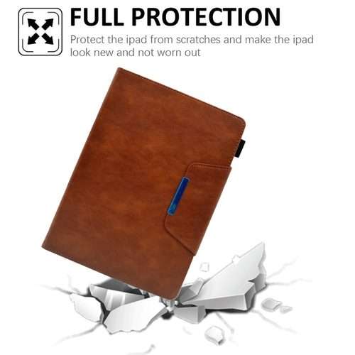 For iPad Pro 11 2025 / 2024 Suede Cross Texture Magnetic Clasp Leather Smart Tablet Case(Brown)