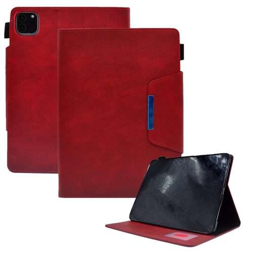 For iPad Pro 11 2025 / 2024 Suede Cross Texture Magnetic Clasp Leather Smart Tablet Case(Red)