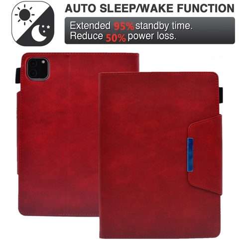 For iPad Pro 11 2025 / 2024 Suede Cross Texture Magnetic Clasp Leather Smart Tablet Case(Red)