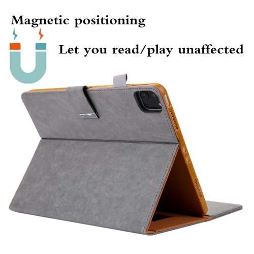 For iPad Pro 11 2025 / 2024 Business Style Horizontal Flip Leather Smart Tablet Case wi ... (Grey)