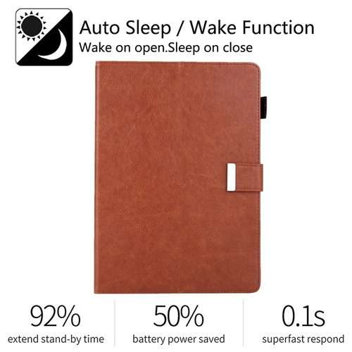 For iPad Pro 11 2025 / 2024 Business Style Horizontal Flip Leather Smart Tablet Case w ... (Brown)