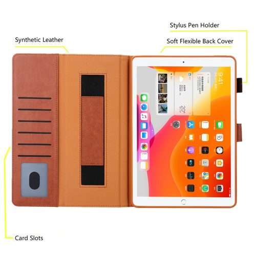 For iPad Pro 11 2025 / 2024 Business Style Horizontal Flip Leather Smart Tablet Case w ... (Brown)