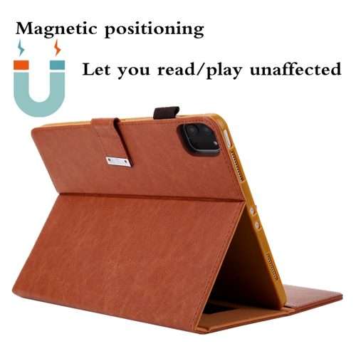 For iPad Pro 11 2025 / 2024 Business Style Horizontal Flip Leather Smart Tablet Case w ... (Brown)