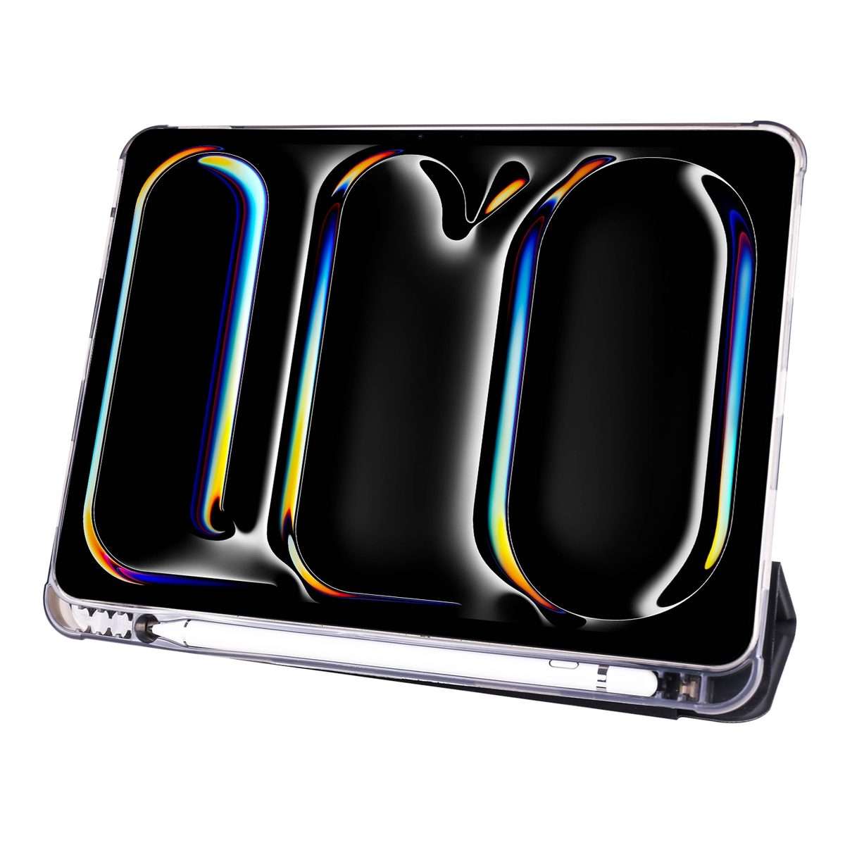 For iPad Pro 11 2025 / 2024 3-fold TPU Leather Smart Tablet Case with Pen Slot(Black)