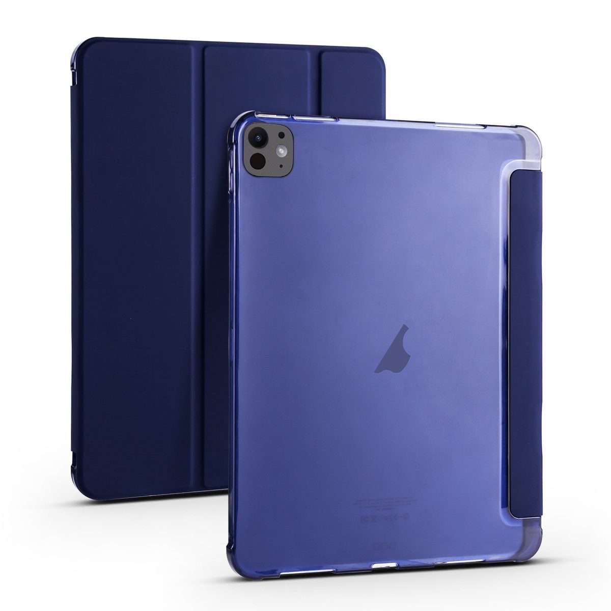 For iPad Pro 13 2025 / 2024 3-fold TPU Leather Smart Tablet Case with Pen Slot(Dark Blue)