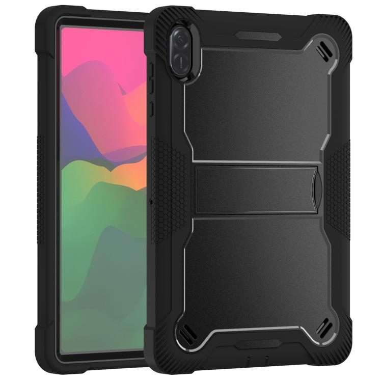 For Honor Pad X8a Shockproof Silicone Hybrid PC Tablet Case with Holder(Black)