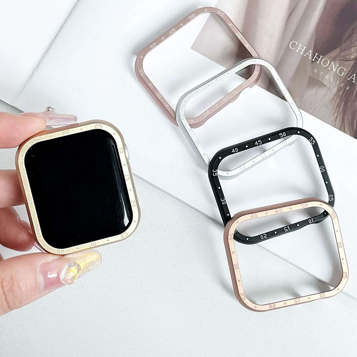 For Apple Watch Series 6 / 5 / 4 / SE 44mm Aluminum Alloy Watch Frame Case(Silver)