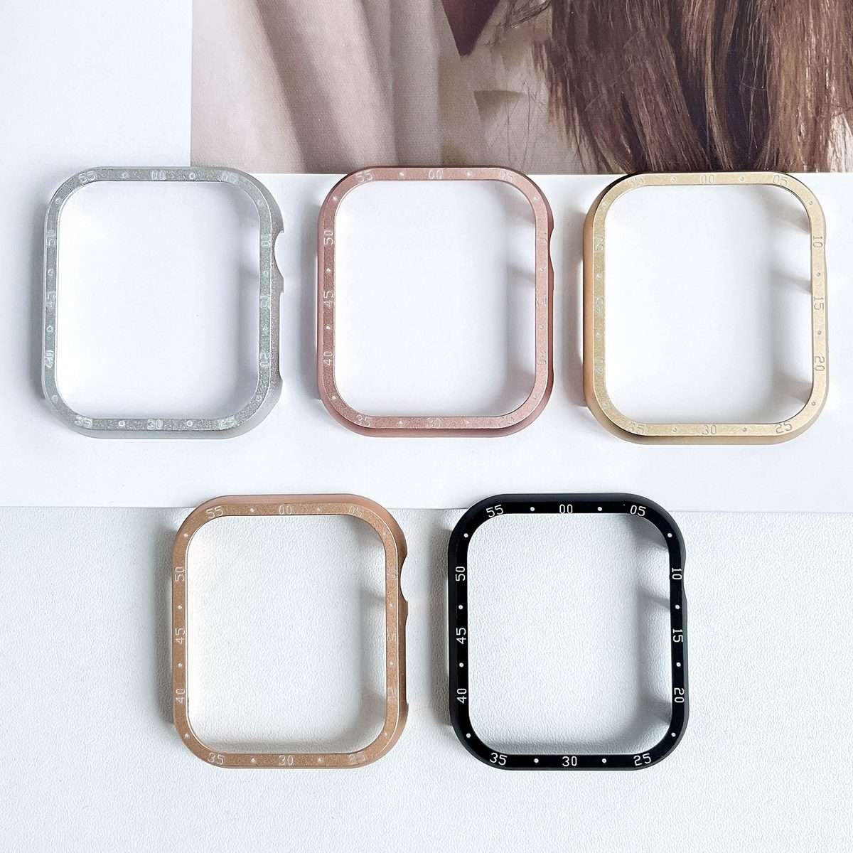 For Apple Watch Series 6 / 5 / 4 / SE 44mm Aluminum Alloy Watch Frame Case(Silver)