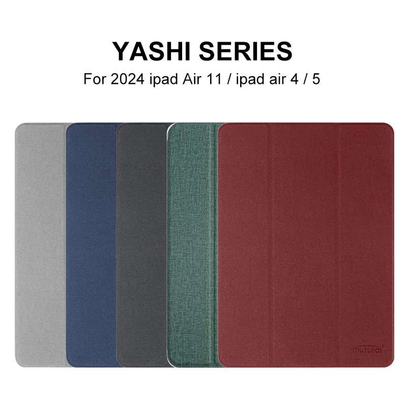 For iPad Pro 11 2025 / 2024 Mutural YASHI Series Tablet Leather Smart Case(Grey)