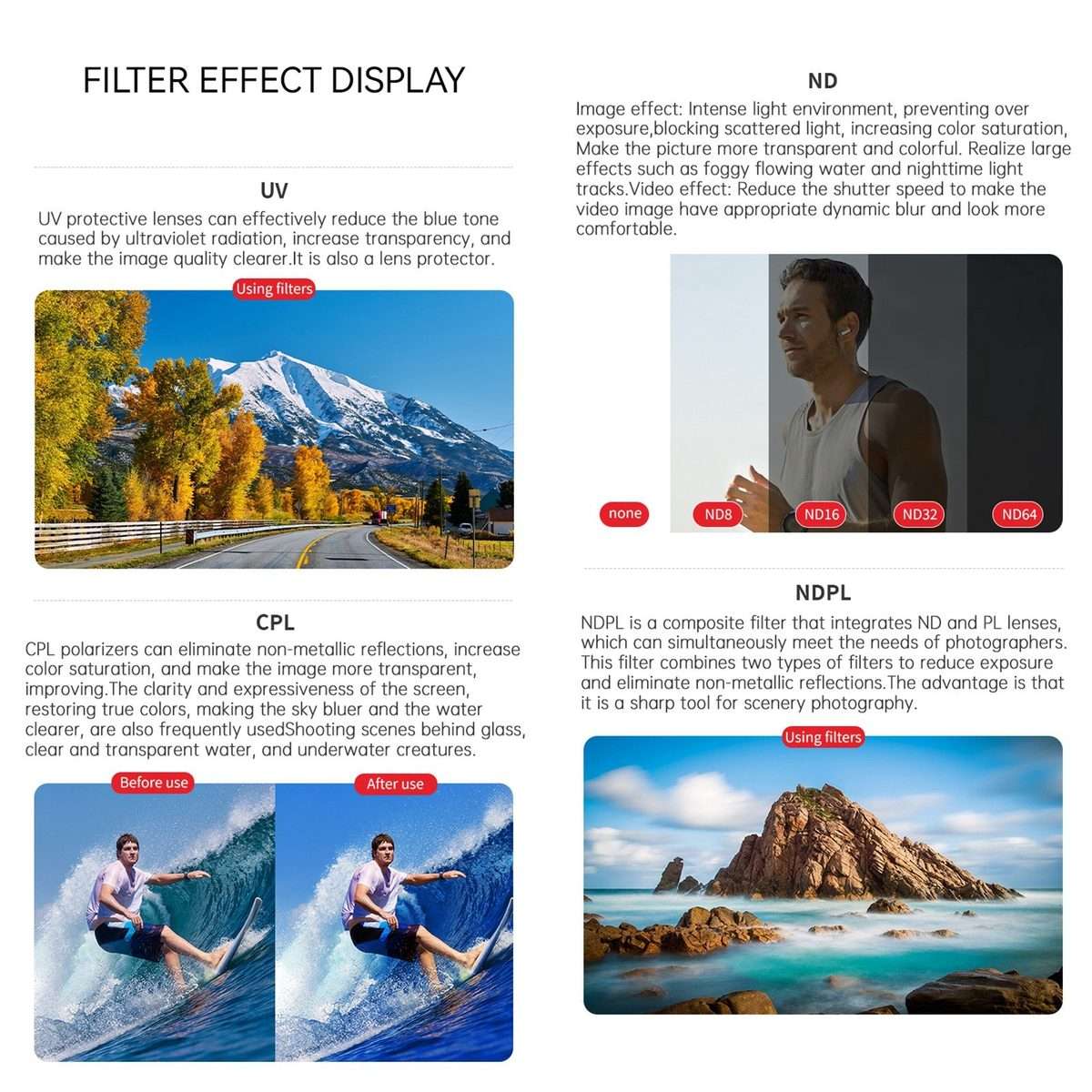 For Insta360 Ace Pro JSR ACE PRO KB Series Camera Lens Filter, Filter:ND32